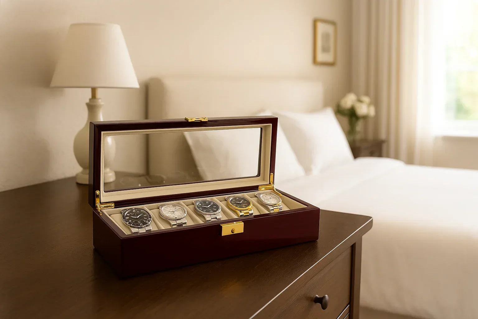 diplomat 5 piece glossy rosewood watch box diplomat 5 piece glossy rosewood watch box