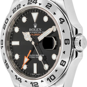 explorer ii black dial stainless steel mens watch 216570 0002