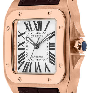 santos 100 18k rose gold mens watch w20108y1