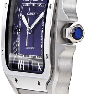santos de cartier blue dial mens watch wssa0013
