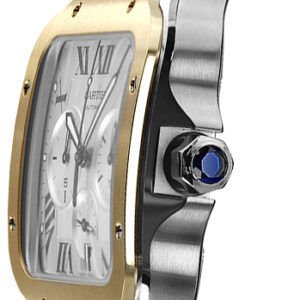 santos de cartier chronograph gold steel mens watch w2sa0008