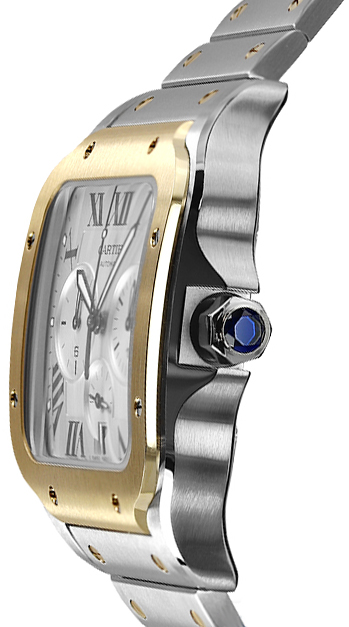 santos de cartier chronograph gold steel mens watch w2sa0008 santos de cartier chronograph gold steel mens watch w2sa0008