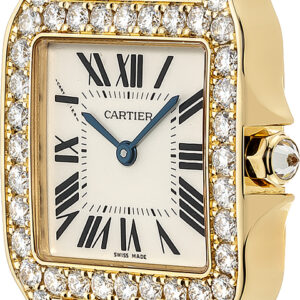 santos demoiselle solid 18k yellow gold womens watch wf9002y7