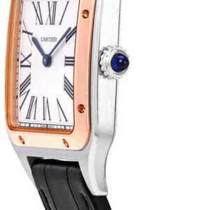 santos dumont large silver dial mens watch w2sa0011