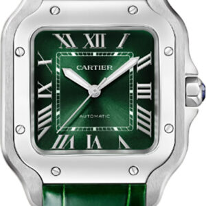 santos medium steel green dial womens watch wssa0061