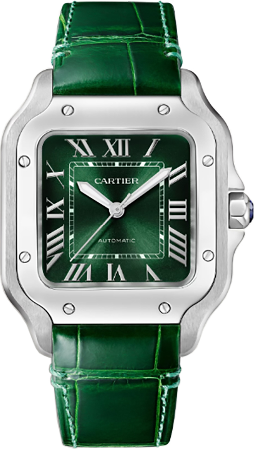 santos medium steel green dial womens watch wssa0061 santos medium steel green dial womens watch wssa0061