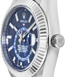 sky dweller fluted bezel oystersteel mens watch 326934 0003