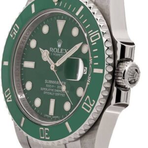 submariner date hulk oystersteel green dial mens watch 116610lv 0002