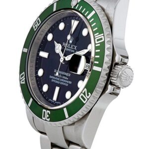 submariner date stainless steel kermit black dial mens watch 16610lv