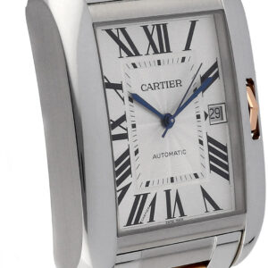 tank anglaise solid 18k rose gold steel luxury watch w5310006