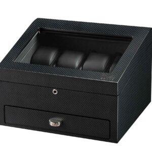volta 8 carbon fiber watch box with extra storage compartment