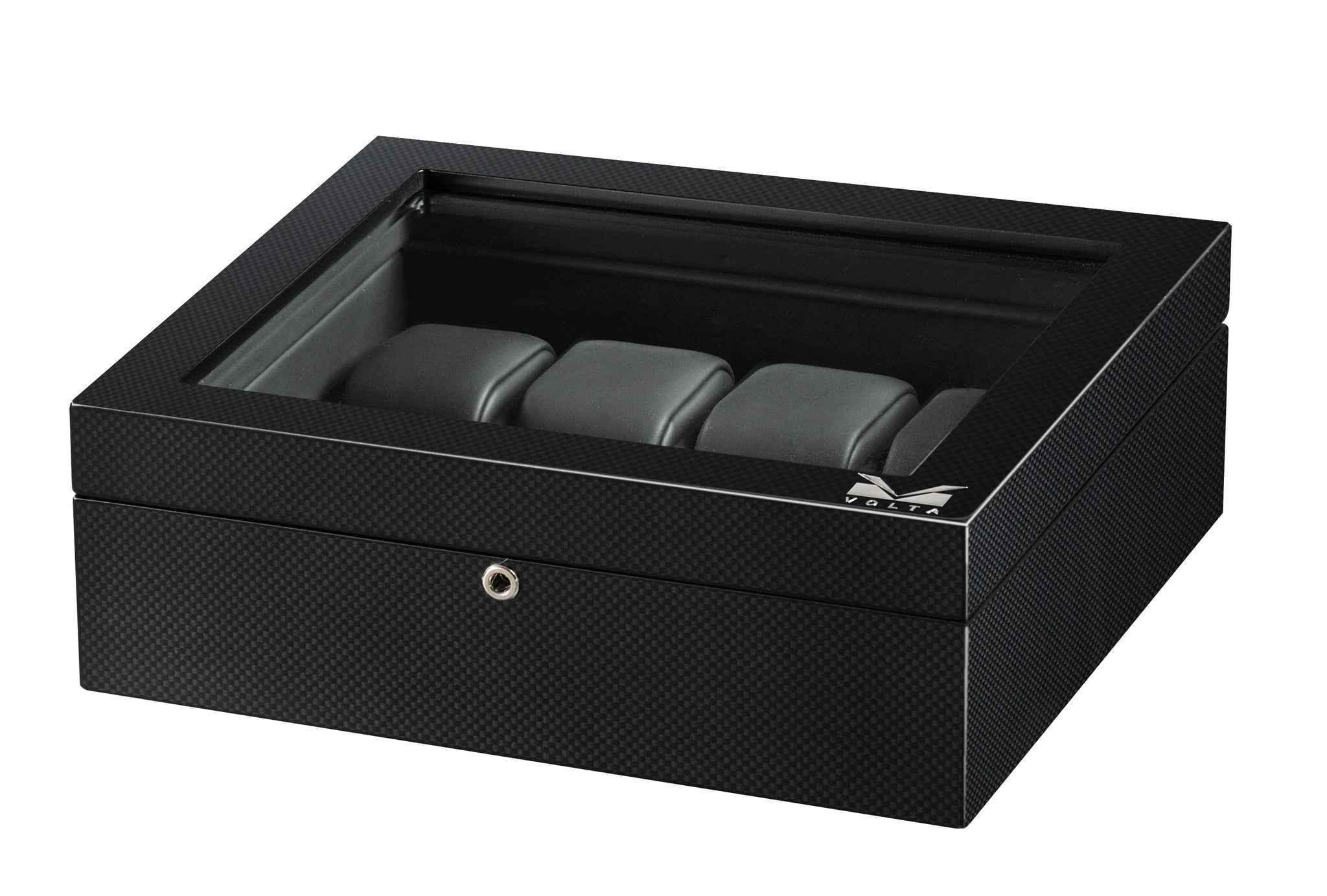 volta 8 carbon fiber watch box with glass top volta 8 carbon fiber watch box with glass top